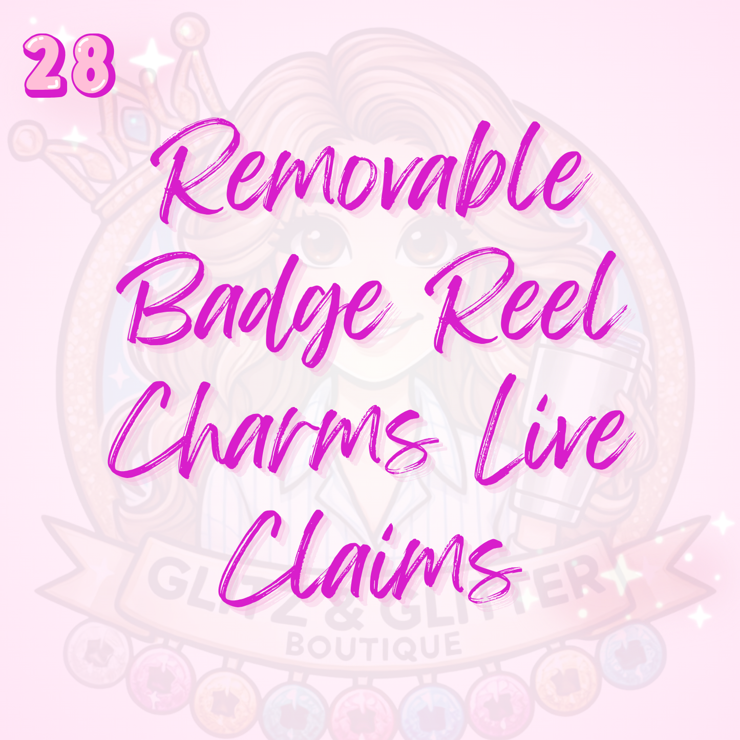 Removable Badge Reel Charms Live Claims