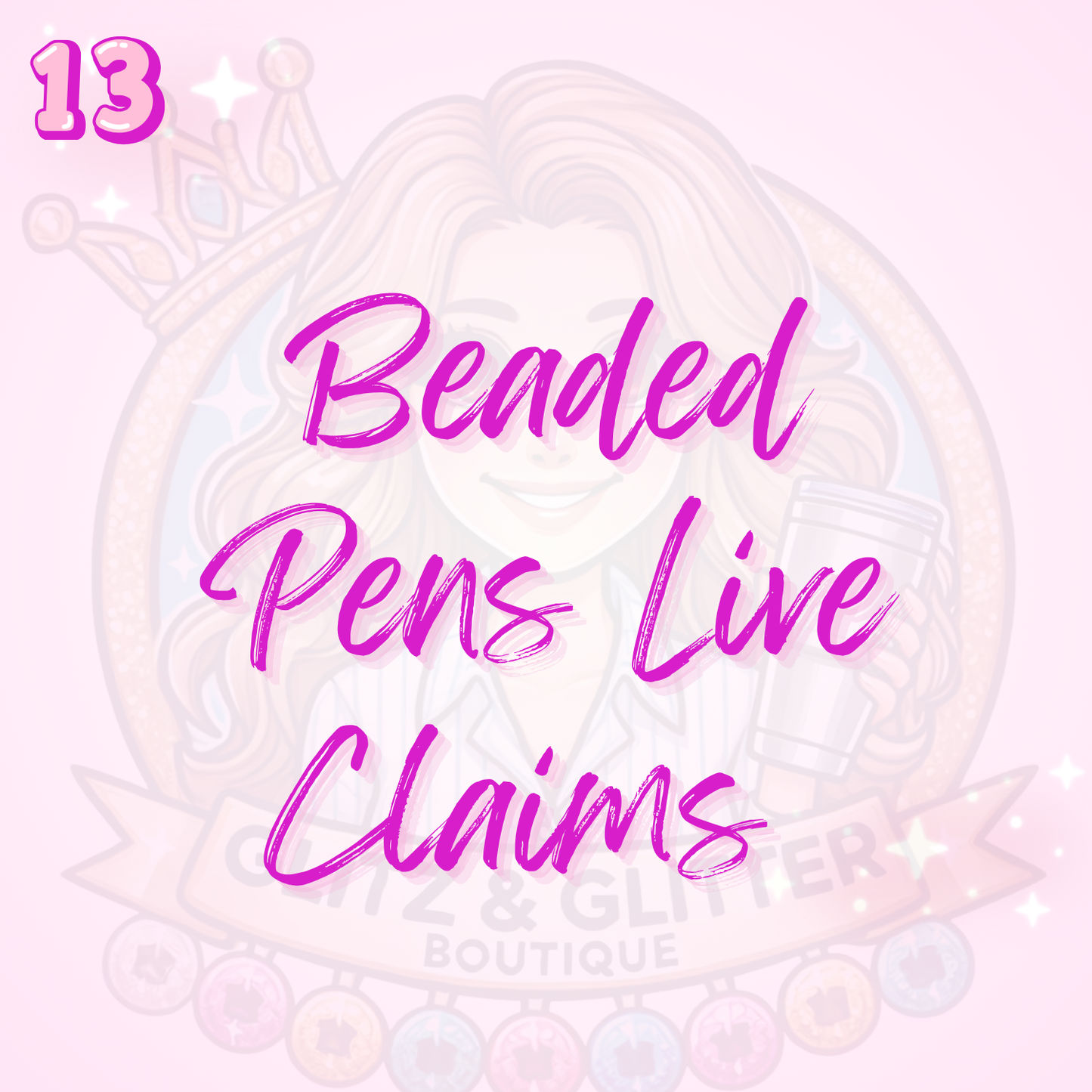 Beaded Pen with a character topper live claims