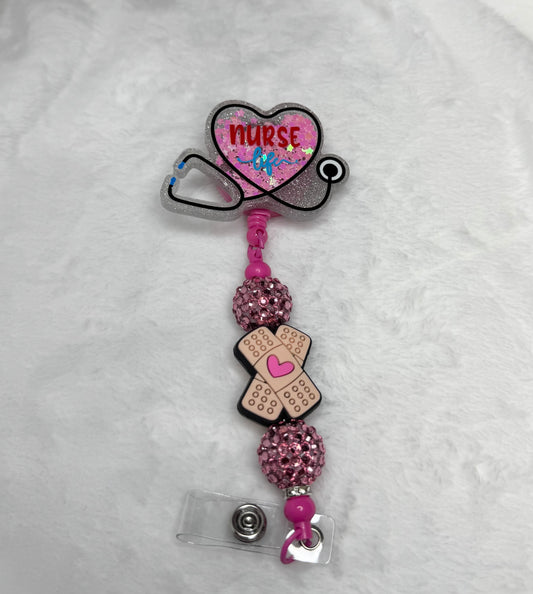 BR7 Nurse, life, Stethoscope, Shaker Badge Reel