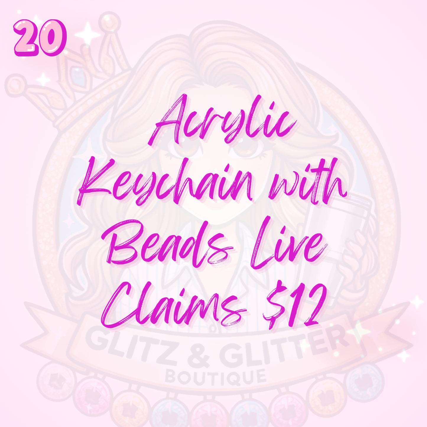 Acrylic Keychain With Beads Live Claims