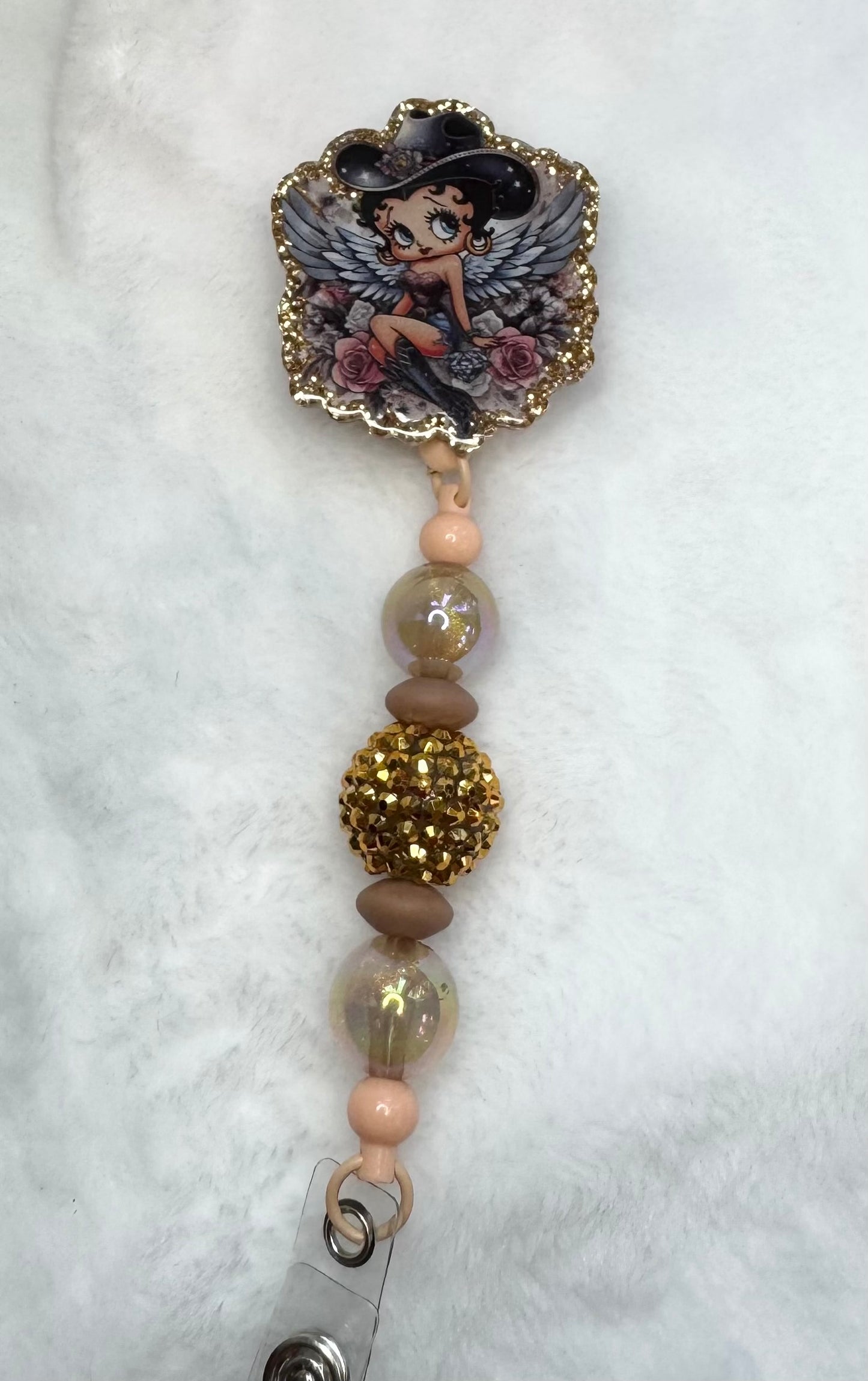 BR27 Cowgirl Betty Boop Badge Reel