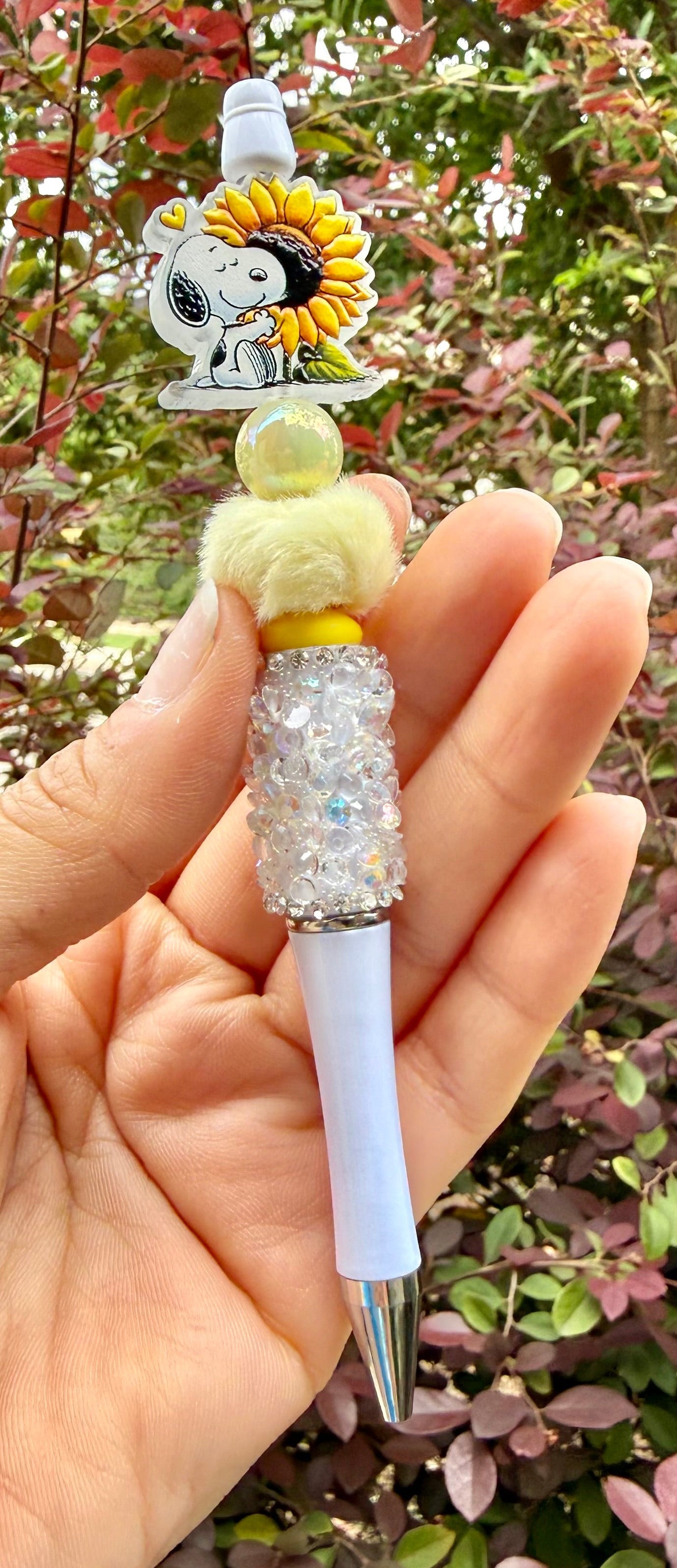 Beaded Pen with Acrylic Focal Bead Live Claims