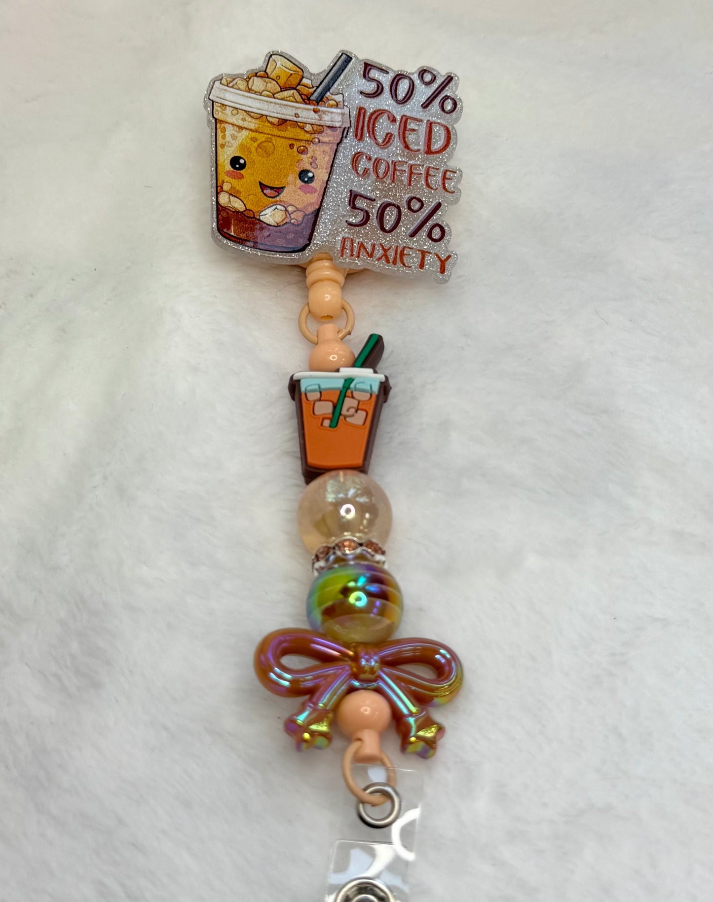 BR8 Iced Coffee/Anxiety Badge Reel