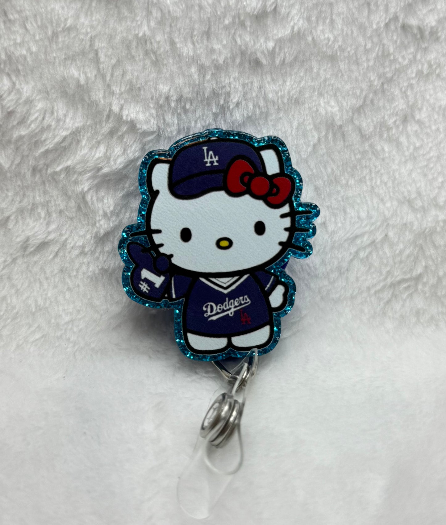 BR25 Hello Kitty LA Dodgers Badge Reel