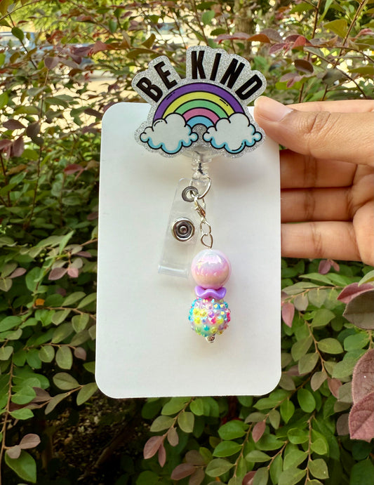 BR57 Be Kind Rainbow Badge Reel